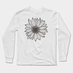 Sunflower Zentangle Long Sleeve T-Shirt